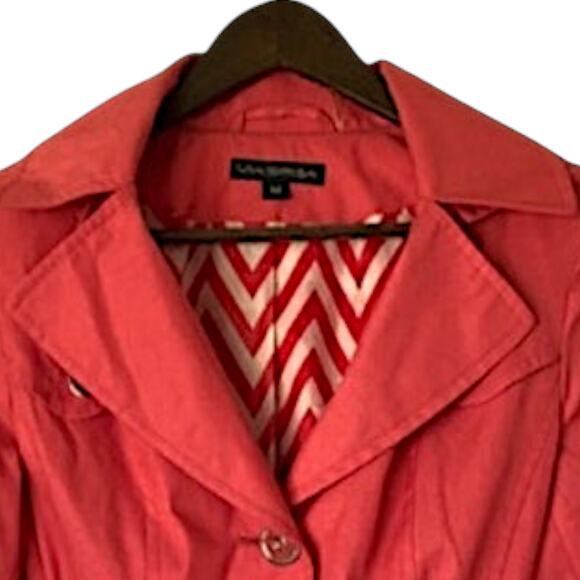 Via Spiga Trench Coat in Orange/Red | Size XS - Picture 2 of 7
